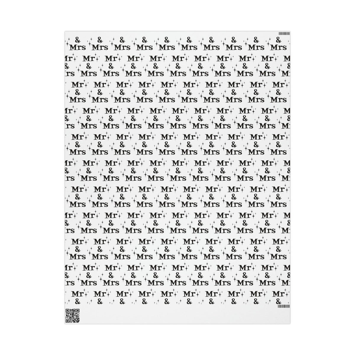 Mr. And Mrs. Atomic Mid Century Retro Style Wedding Holiday Gift Wrap Paper - Glossy Or Matte