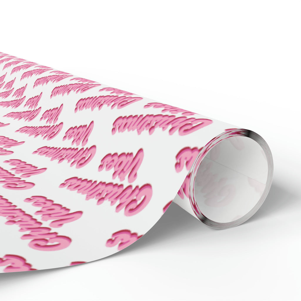 Pink Christmas Vibes Retro Style Christmas Holiday Gift Wrap Paper - Glossy Or Matte