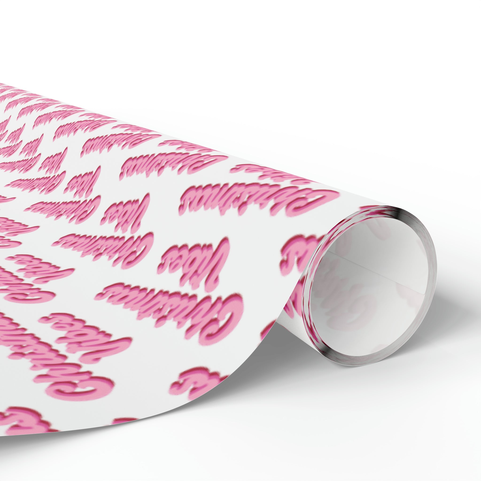 Pink Christmas Vibes Retro Style Christmas Holiday Gift Wrap Paper - Glossy Or Matte