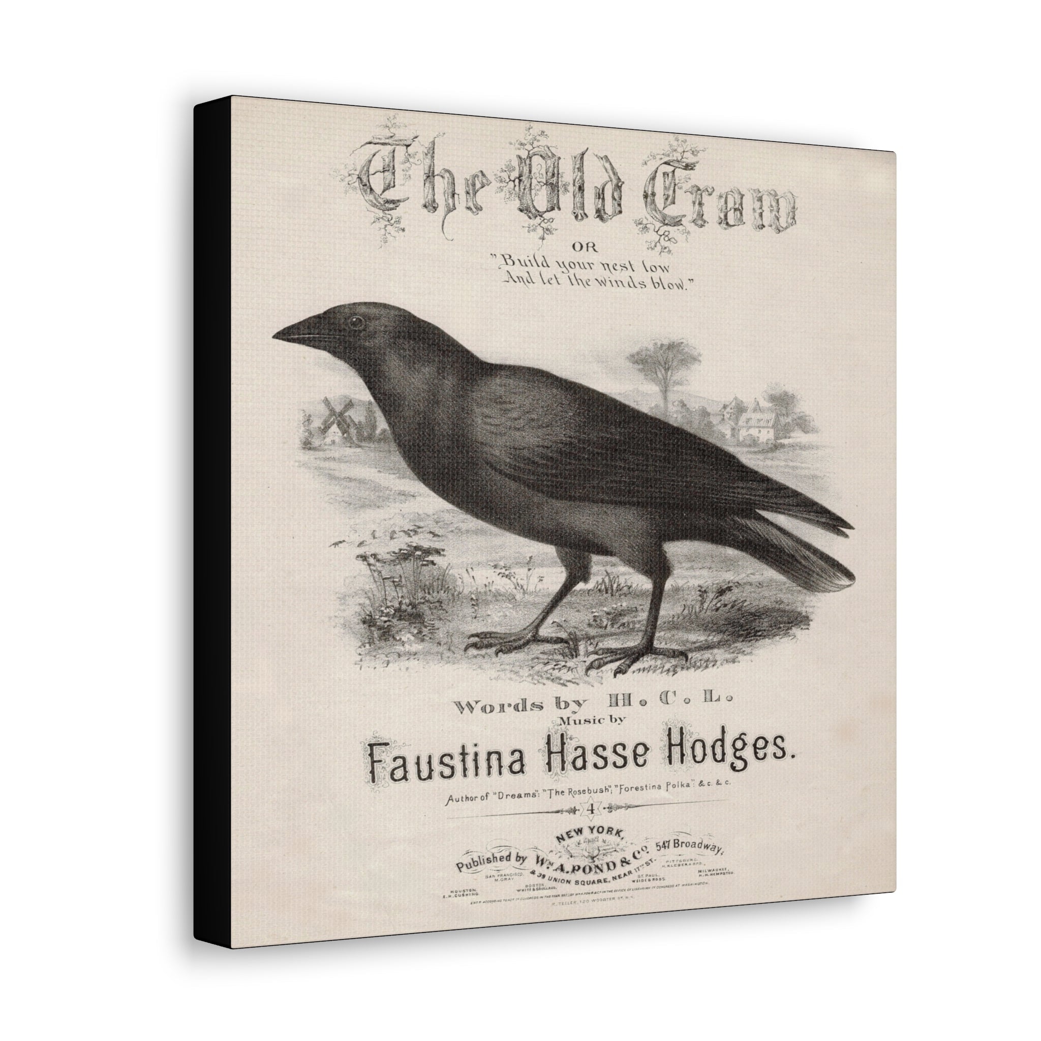 The Old Crow Retro Sheet Music Cover Print Canvas Gallery Wraps