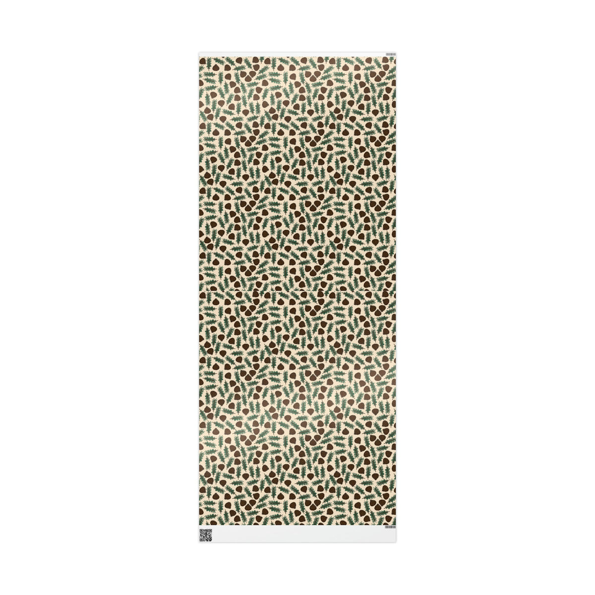 Pinecones With Sprigs Of Pine Cute Winter Christmas Print Holiday Gift Wrap Paper - Glossy Or Matte