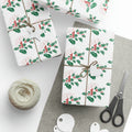 Christmas Candles With Holly Mid Century Retro Christmas Print Holiday Gift Wrap Paper - Glossy Or Matte