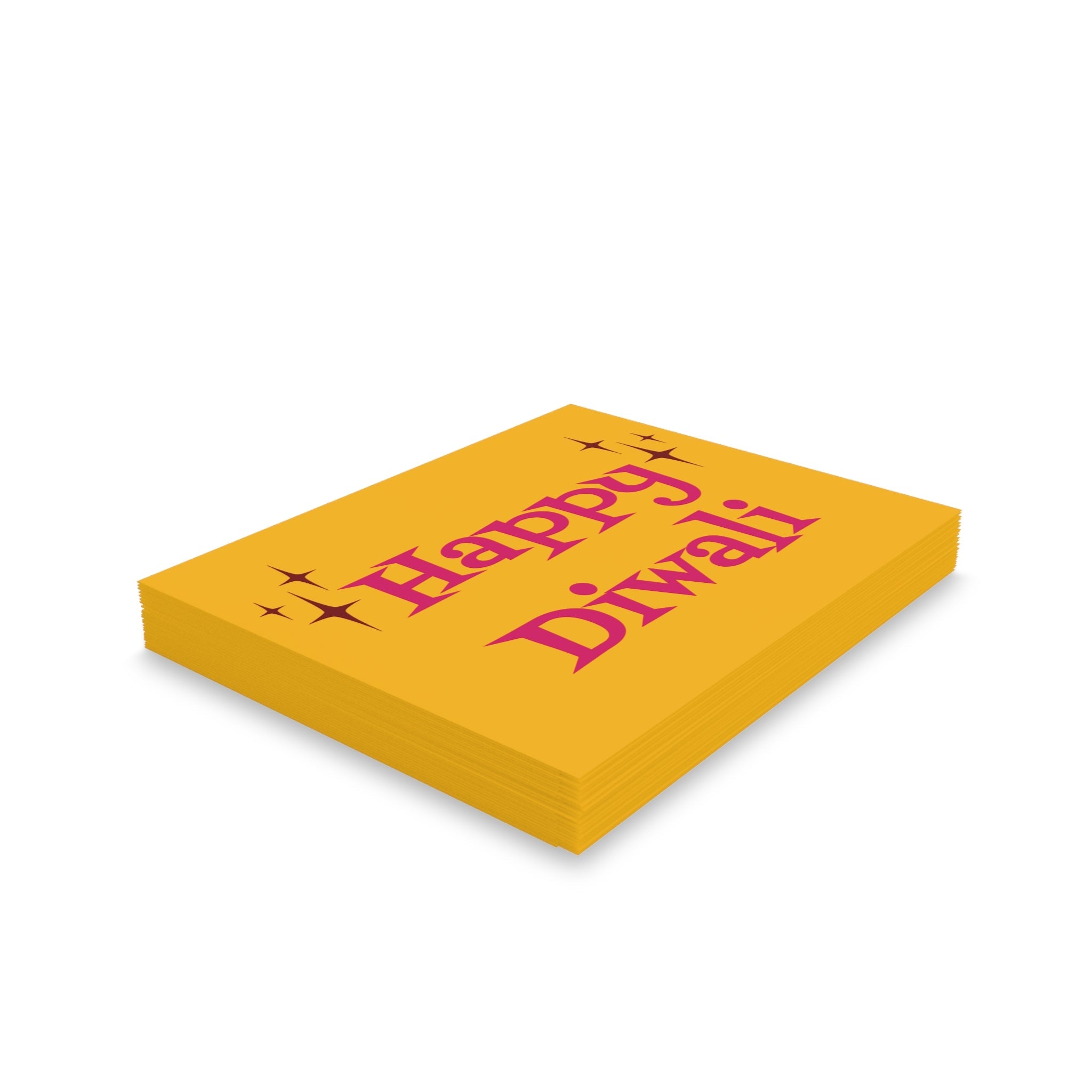 Happy Diwali Starburst Atomic Mid Century Retro Style Holiday Matte Greeting Cards (8, 16, and 24 pcs)