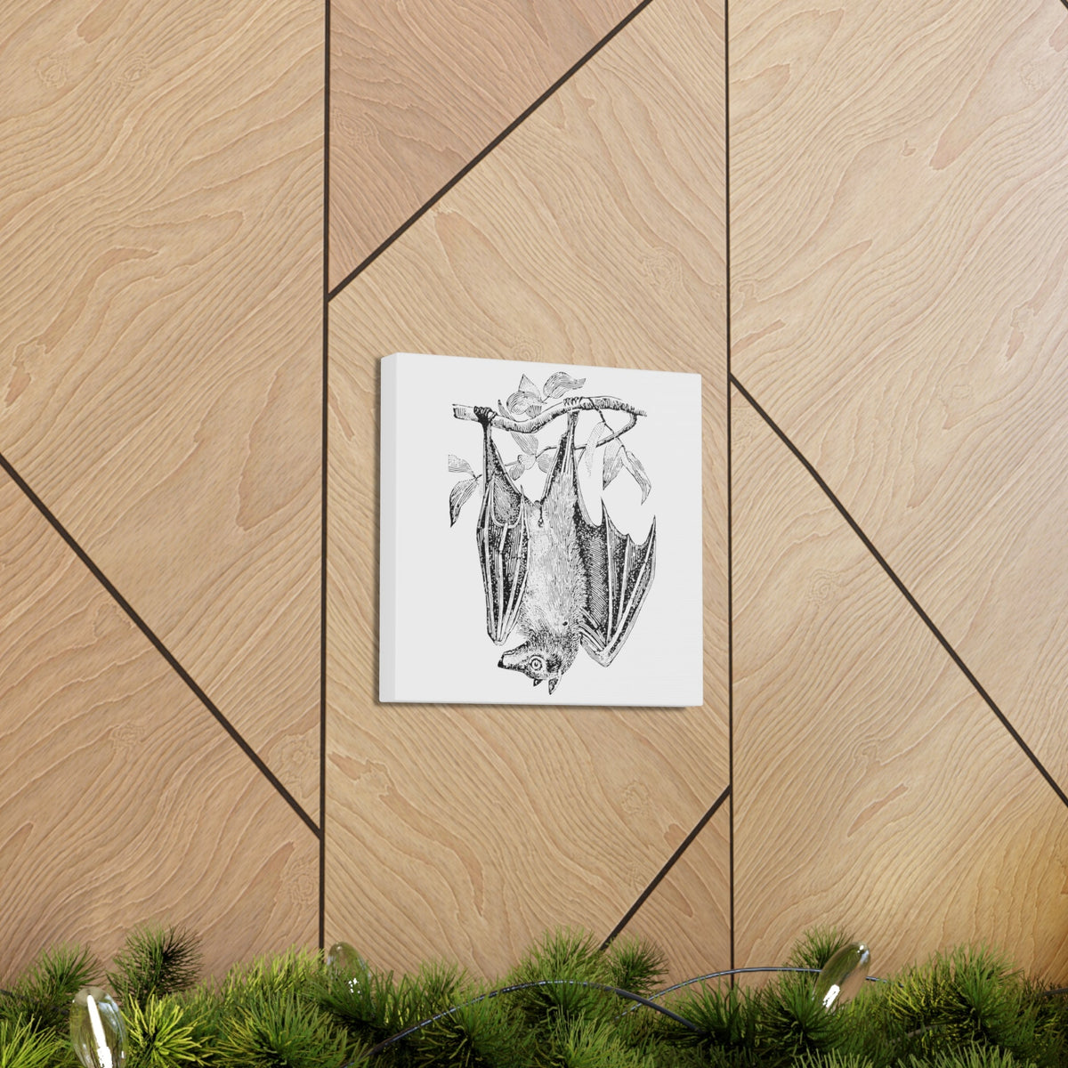 Retro Bat Halloween Print Canvas Gallery Wrap