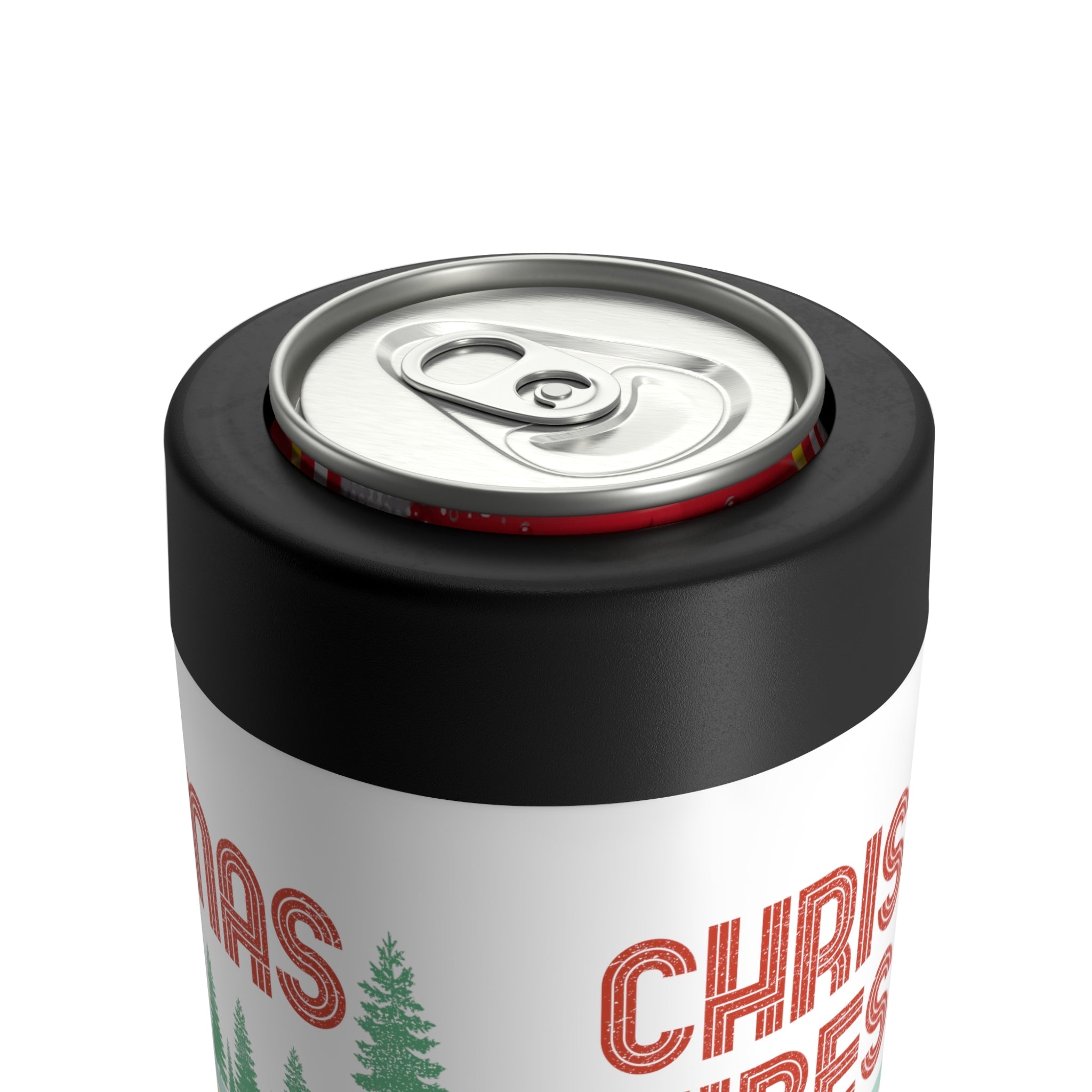Christmas Vibes Retro Style Christmas Print Stainless Steel Can Holder