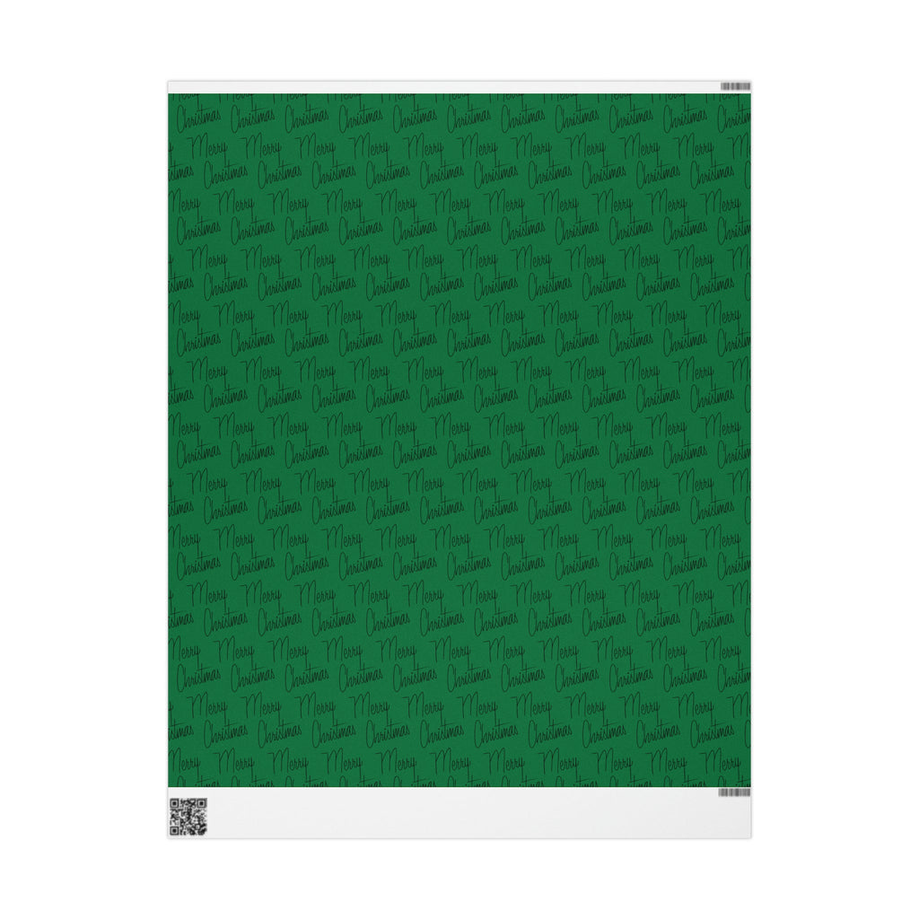 Merry Christmas Green Mid Century Retro Christmas Print Holiday Gift Wrap Paper - Glossy Or Matte