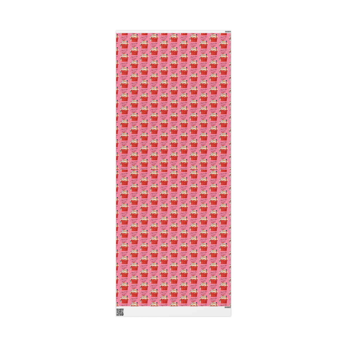 Christmas Wishes Santa In Chimney Pink Mid Century Retro Christmas Style Holiday Gift Wrap Paper - Glossy Or Matte