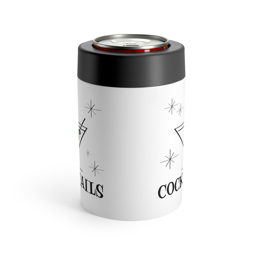 Martini Cocktails Atomic Retro Style Print Lined Stainless Steel Can Holder