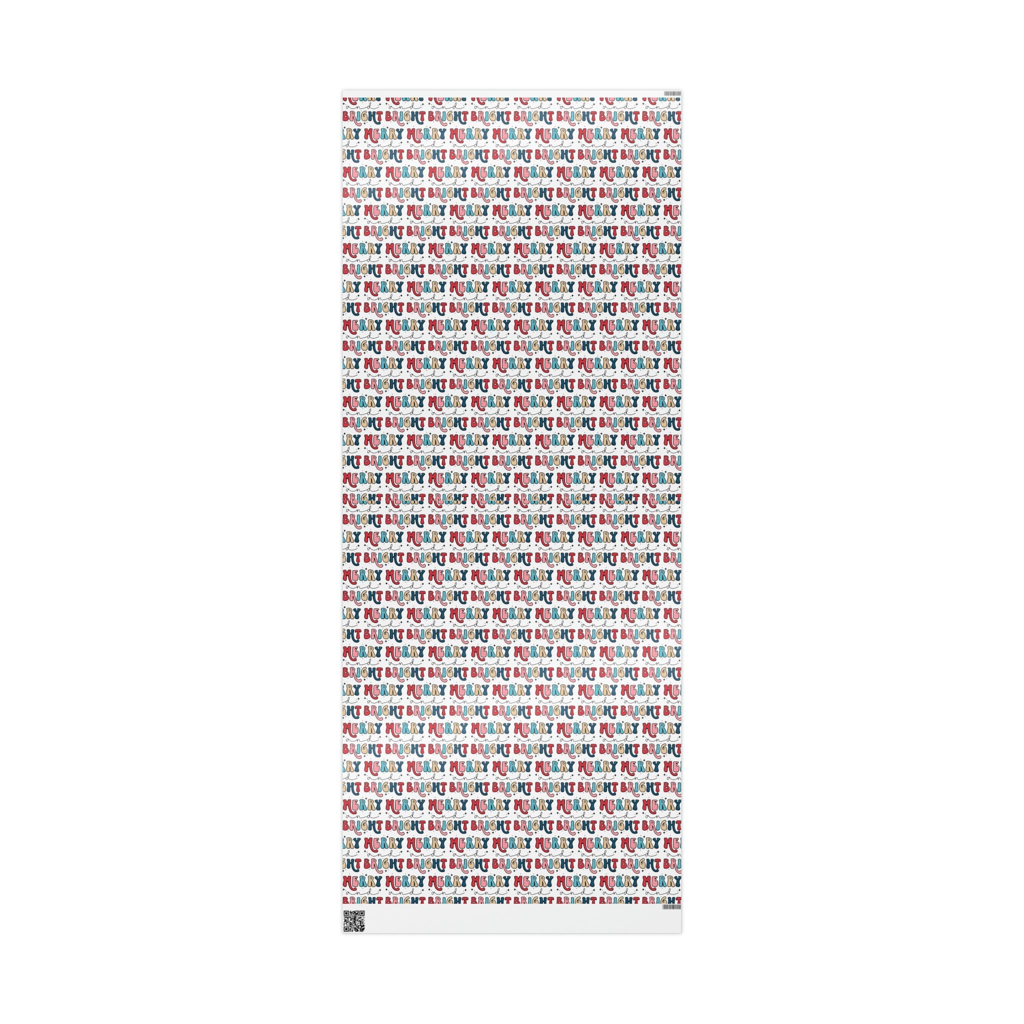 Merry And Bright Retro Style Christmas Print Holiday Gift Wrap Paper - Glossy Or Matte