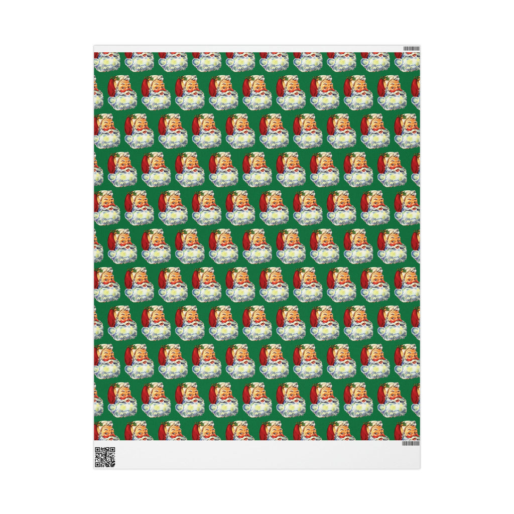 Merry Christmas Santa Retro Christmas Print Holiday Gift Wrap Paper - Glossy Or Matte