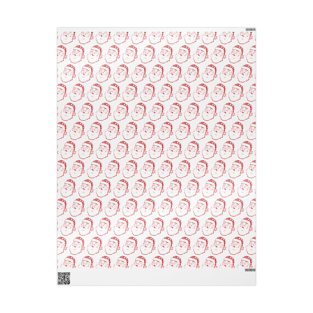 Red Santa Mid Century Retro Christmas Print Holiday Gift Wrap Paper - Glossy Or Matte