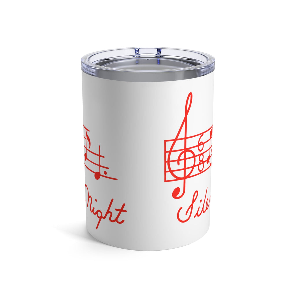 Silent Night Music 50s Mid Century Retro Christmas Print Stainless Steel Tumbler 10oz