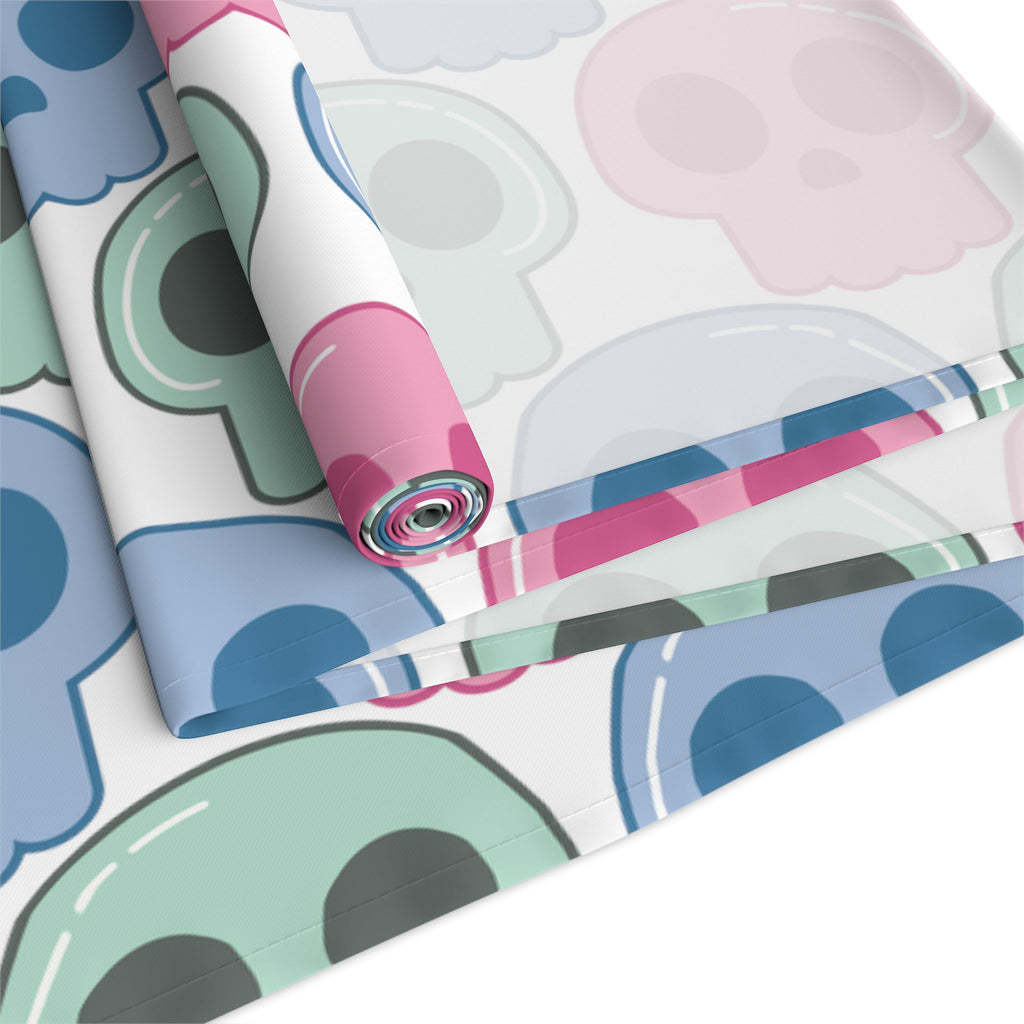 Pastel Goth Cute Halloween Skulls Home Decor Cotton Poly Table Runner