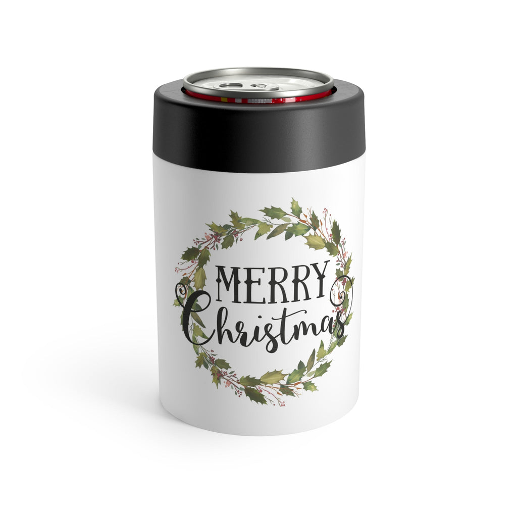 Merry Christmas Wreath Christmas Print Stainless Steel Can Holder