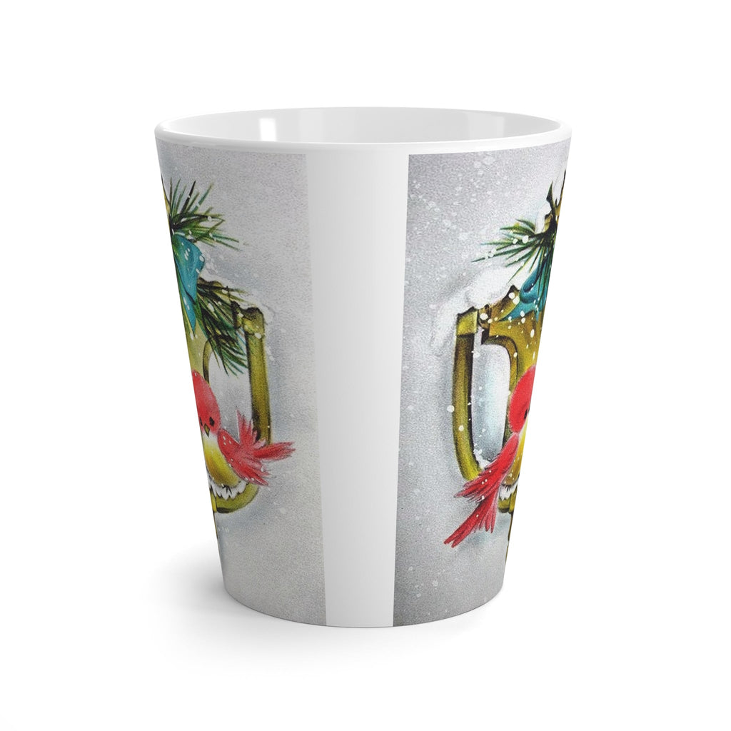 Christmas Red Love Birds Winter Retro Christmas Print Latte Coffee Mug