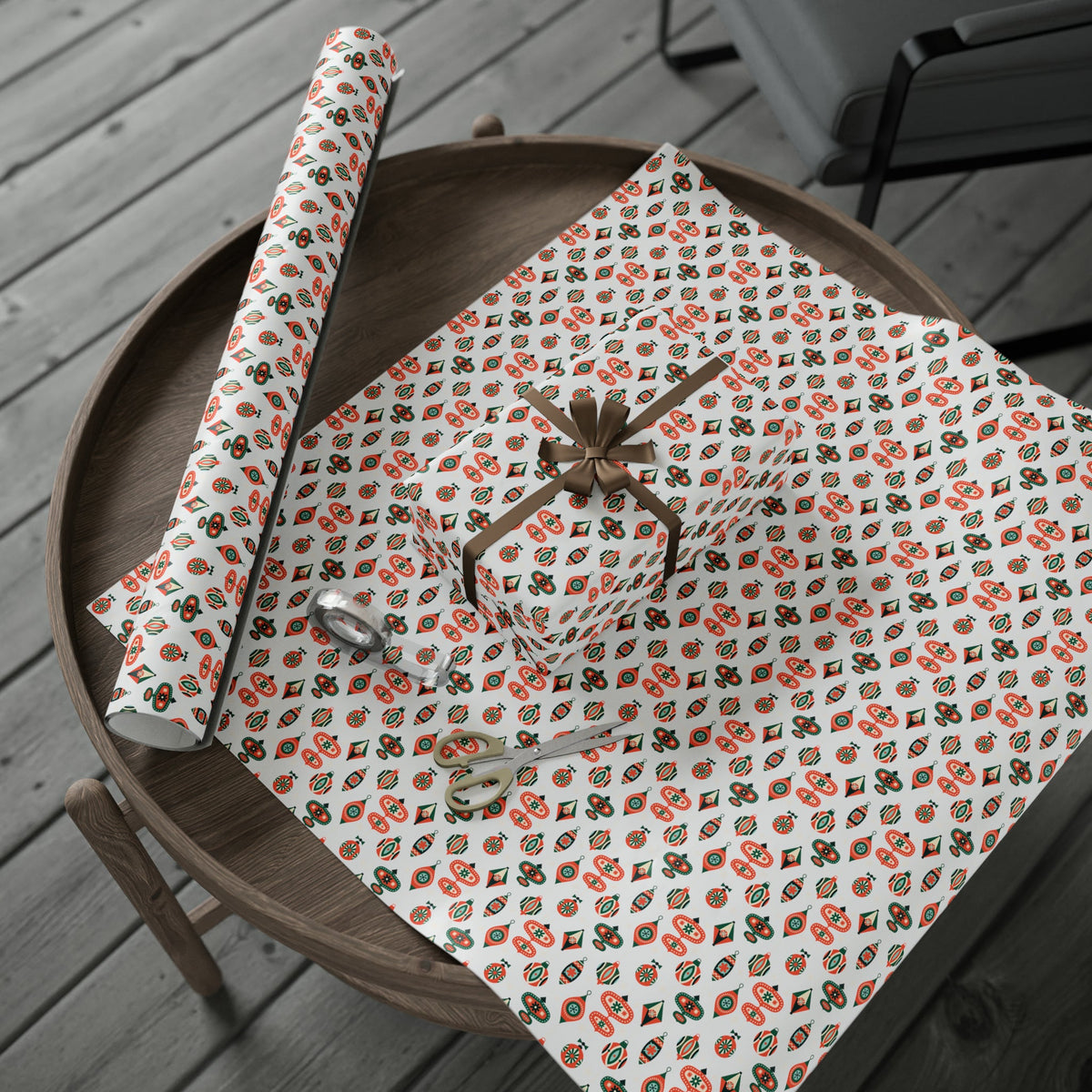 Atomic Retro Christmas Ornaments Atomic Retro Style Christmas Holiday Gift Wrap Paper - Glossy Or Matte