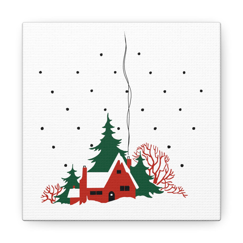 Winter Scene Mid Century Canvas Gallery Wrap