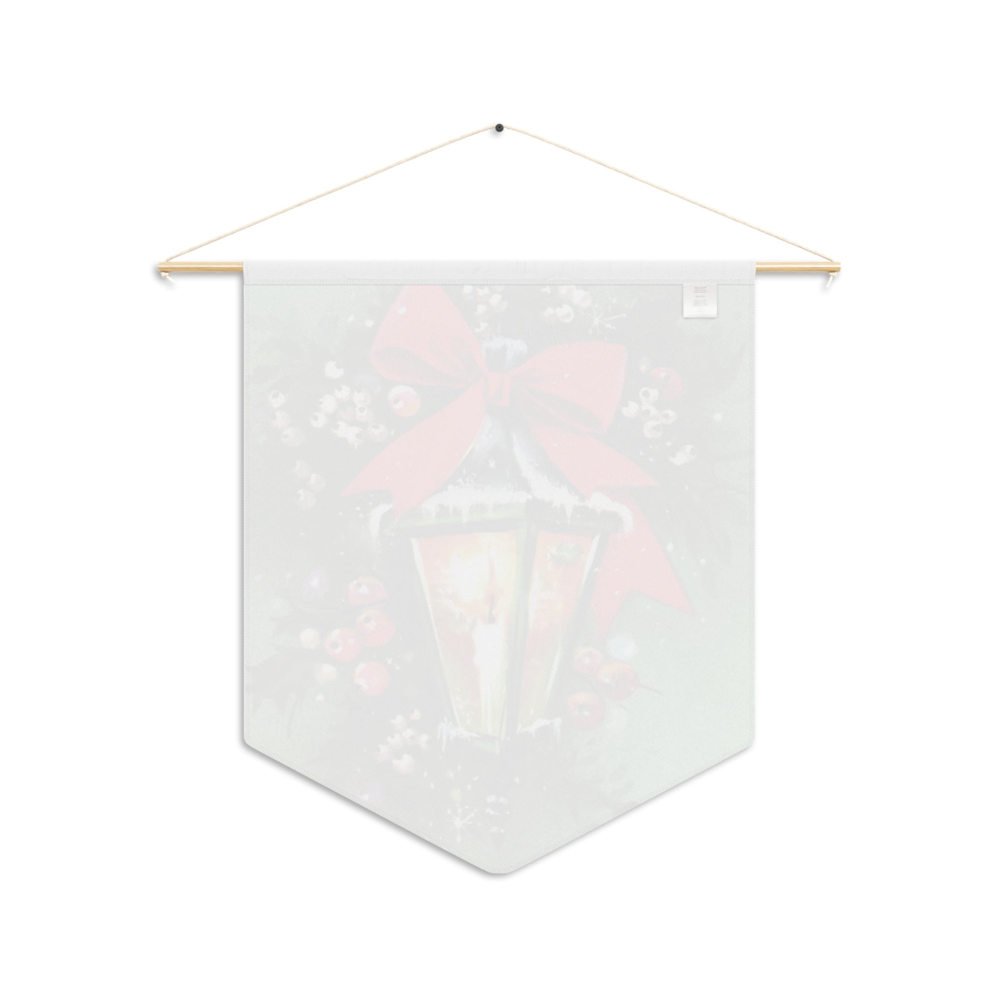 Christmas Winter Lampost With Bow Retro Christmas Print Wall Hanging Banner Flag