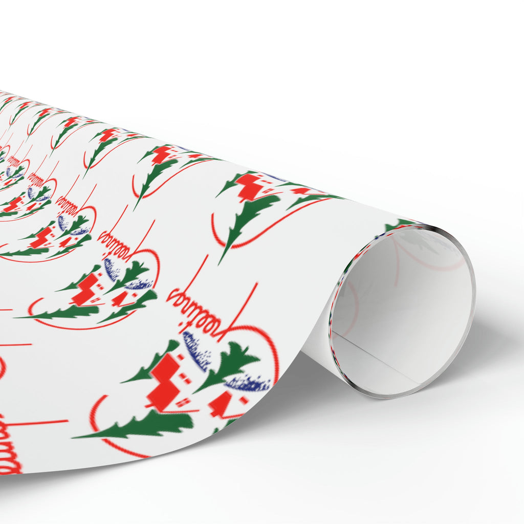 Christmas Greetings Mid Century Retro Christmas Print Holiday Gift Wrap Paper - Glossy Or Matte
