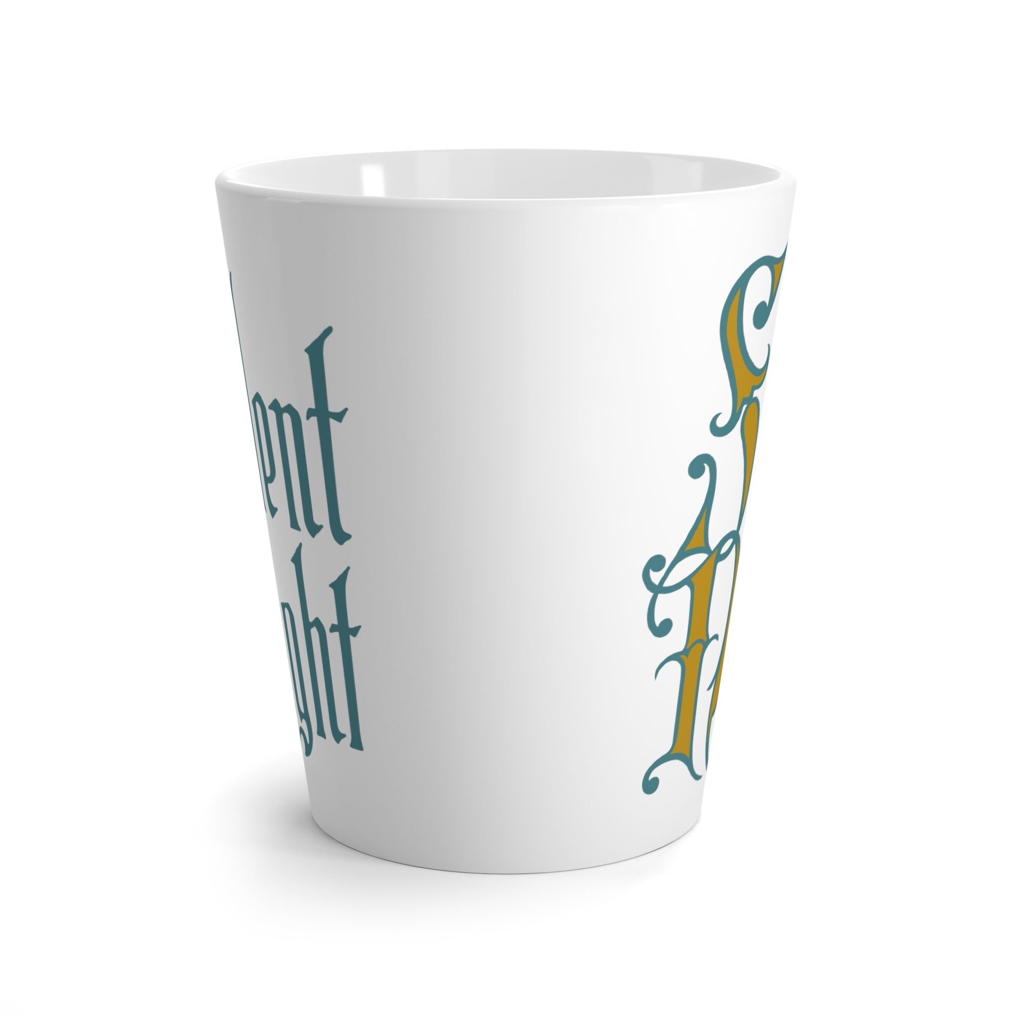 Silent Night Mid-Century Retro Style Christmas Latte Coffee Mug