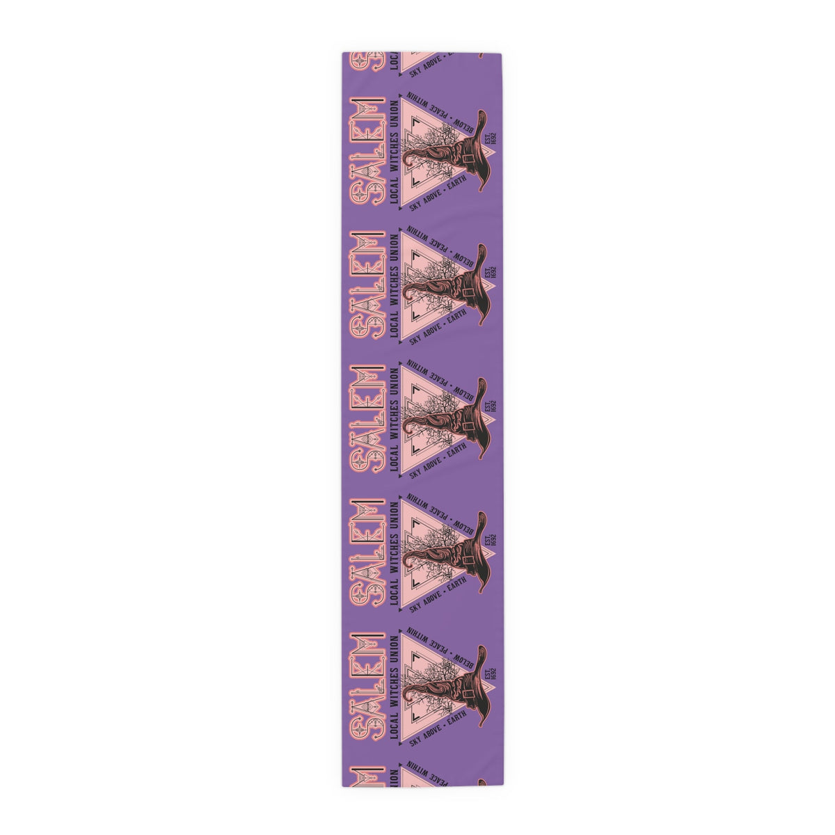 Salem Witches Union Halloween Fall Autumn Decor Purple Cotton Poly Table Runner
