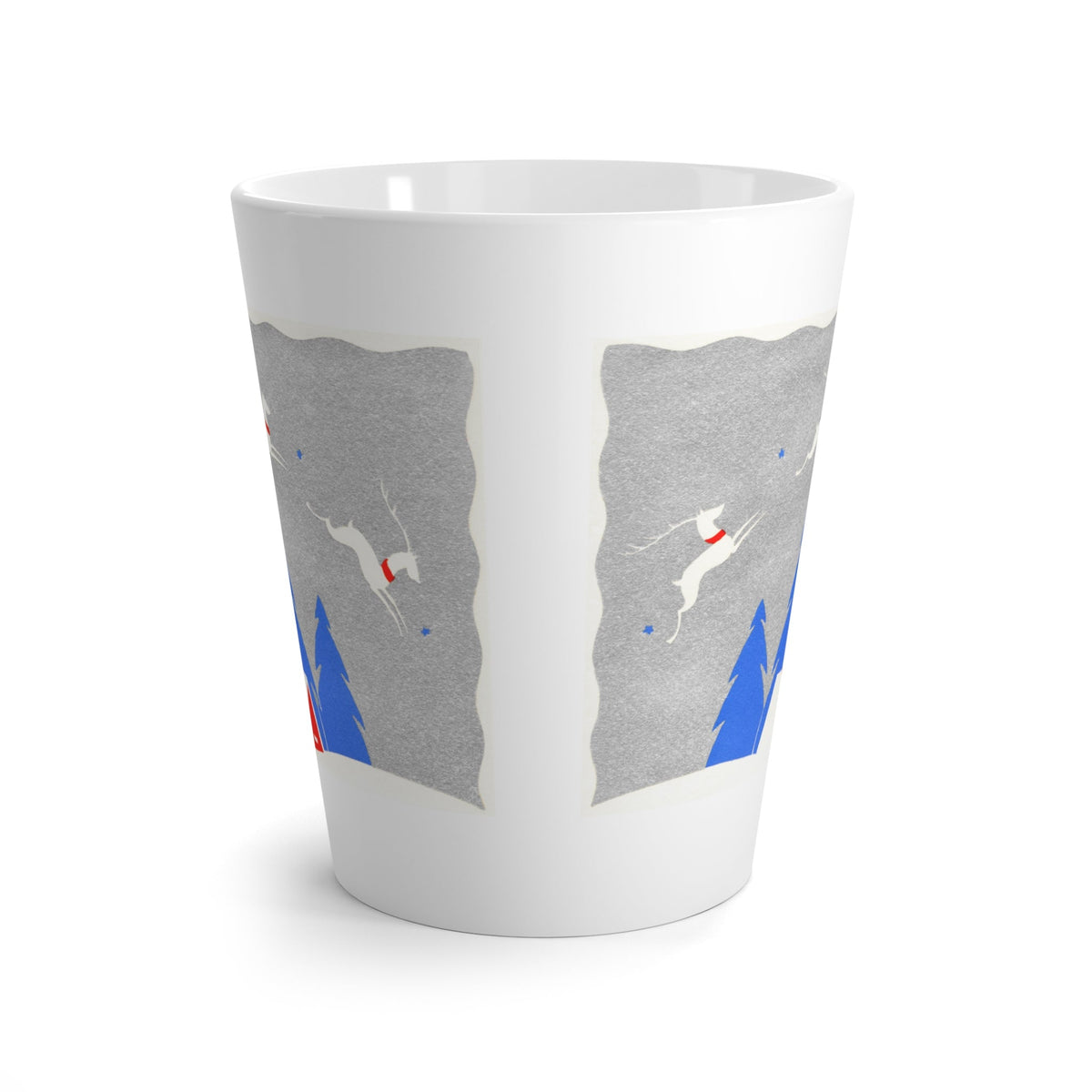 Reindeer Cozy Home Mid Century Retro Christmas Print Latte Mug
