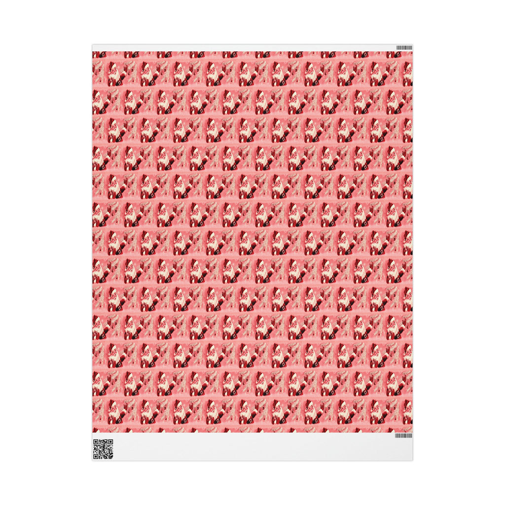 Pink Santa Mid Century Retro Christmas Print Holiday Gift Wrap Paper - Glossy Or Matte