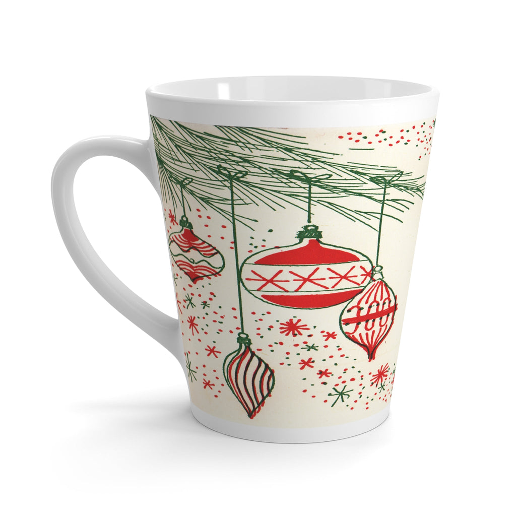 Christmas Ornaments Mid Century Retro Christmas Print Latte Coffee Mug