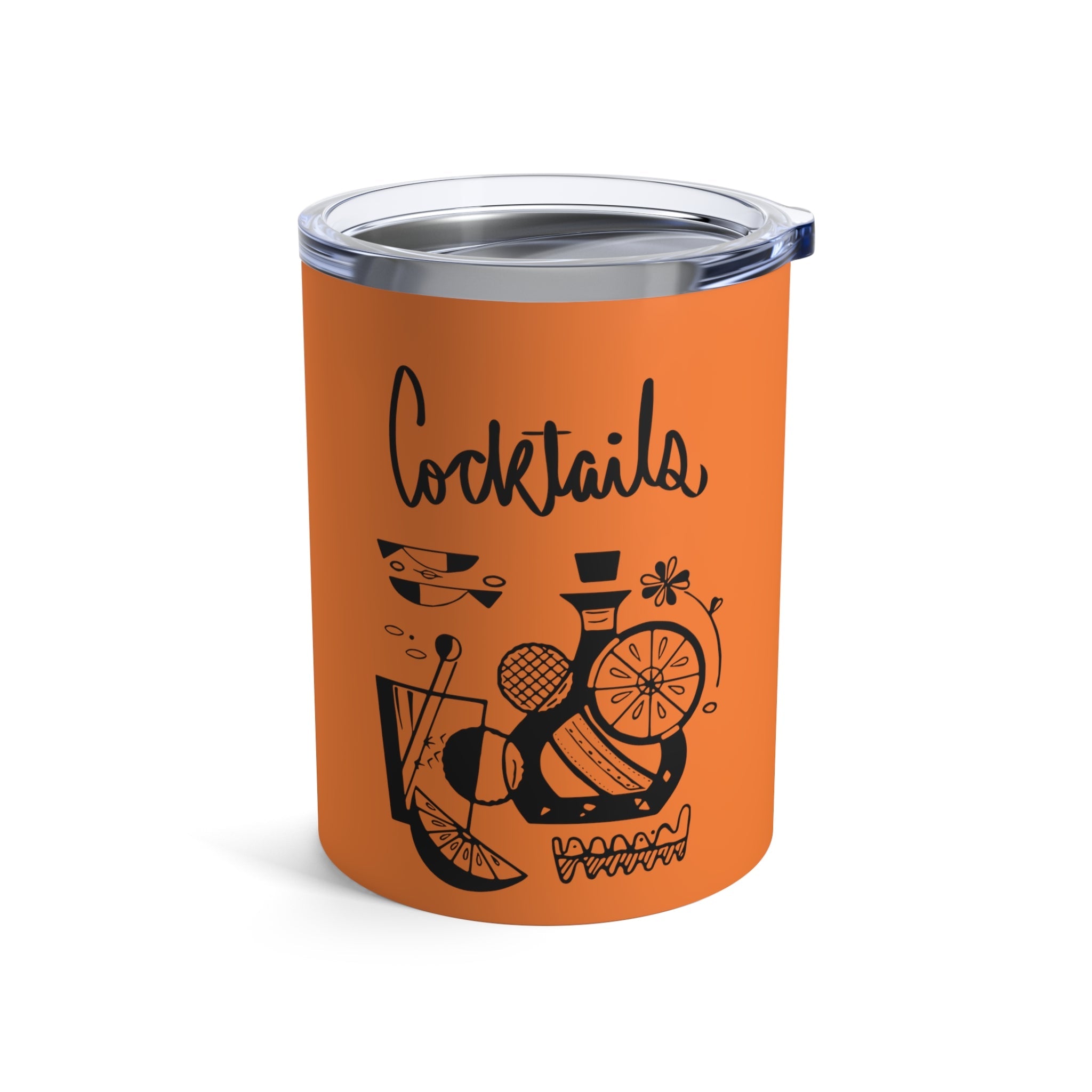 Cocktails Mid Century Atomic Era Style Stainless Steel Tumbler 10oz