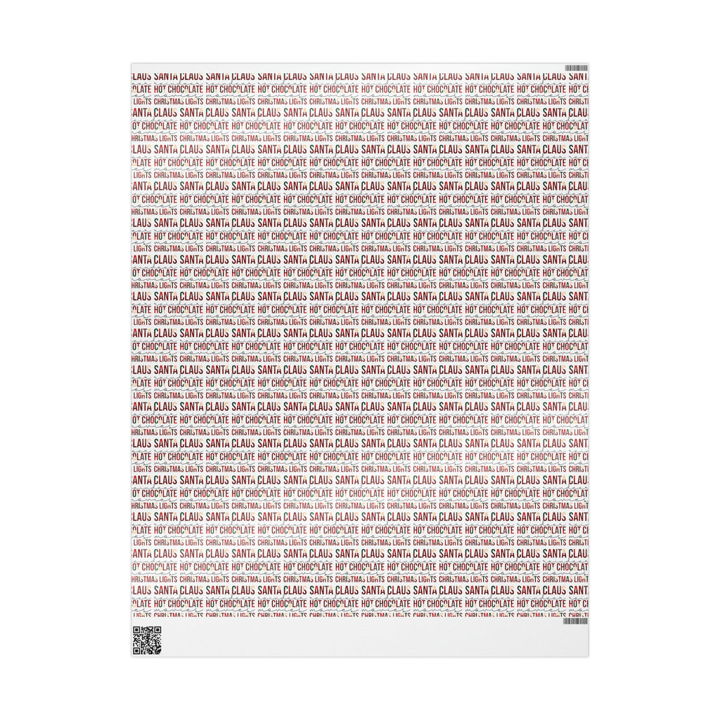 Santa Claus Reindeer Hot Chocolate Movies Christmas Lights Christmas Print Holiday Gift Wrap Paper - Glossy Or Matte