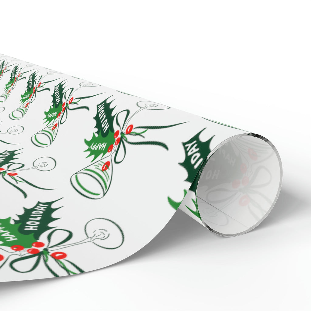 Happy Holidays Champagne Cocktails Mid Century Retro Christmas Print Holiday Gift Wrap Paper - Glossy Or Matte