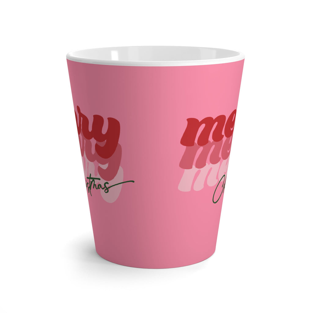Merry Merry Merry Christmas Pink Latte Coffee Mug