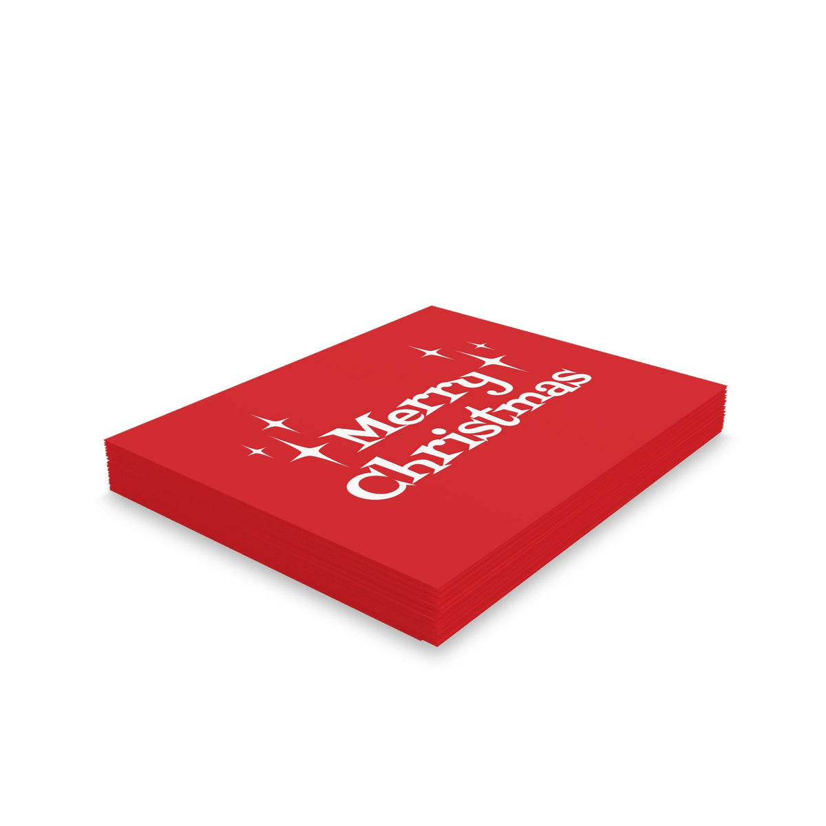 Merry Christmas Starburst Atomic Mid Century Retro Christmas Style Red Matte Greeting Cards (8, 16, and 24 pcs)