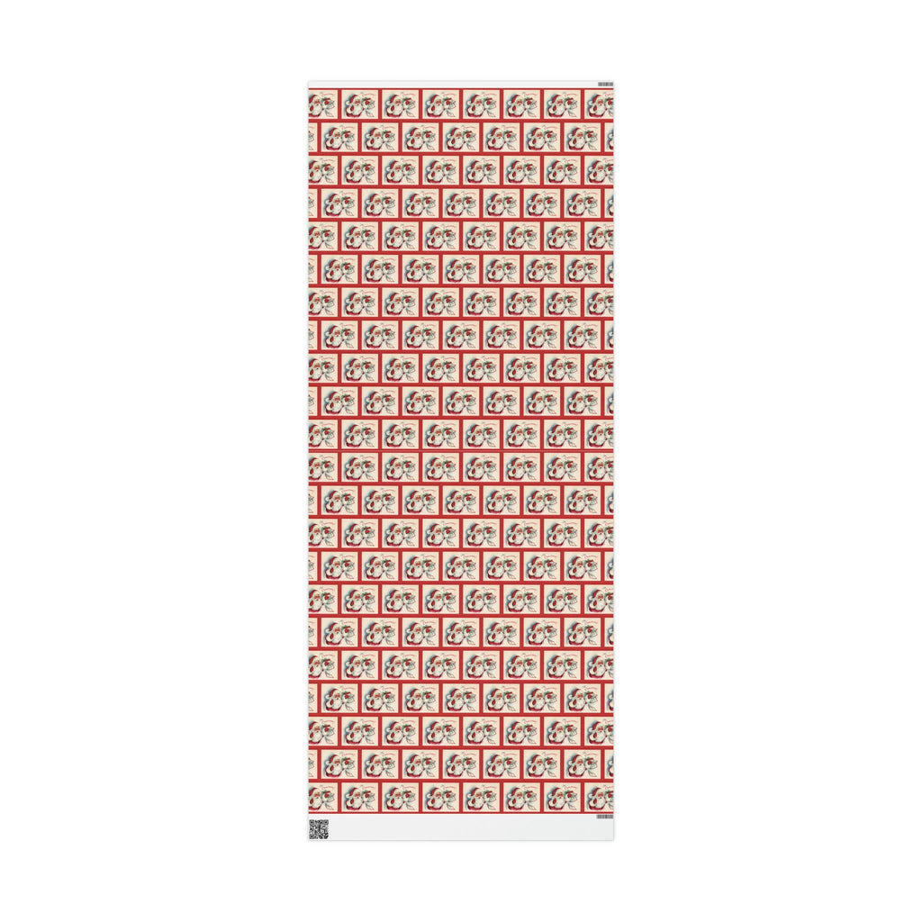It's Christmas Santa With Calendar Retro Christmas Print Holiday Gift Wrap Paper - Glossy Or Matte