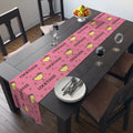 Cocktails Pink Atomic Mid Century Retro Style Design Cotton Poly Table Runner