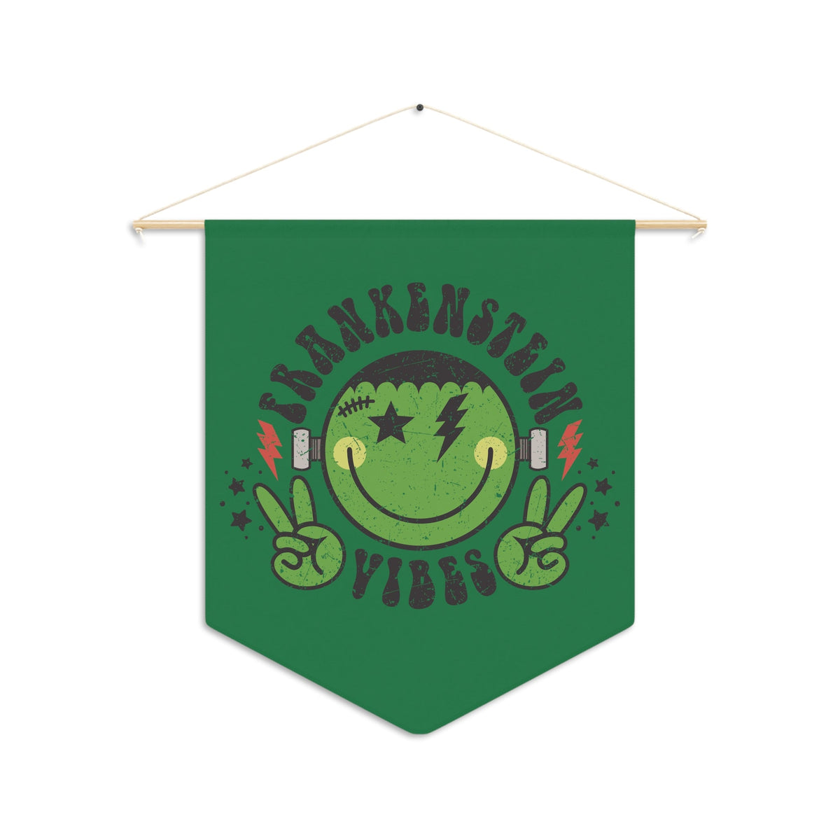 Frankenstein Vibes Green Halloween Print Decor Print Wall Hanging Banner Flag
