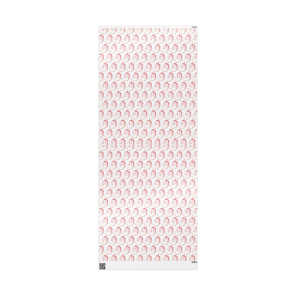 Red Santa Mid Century Retro Christmas Print Holiday Gift Wrap Paper - Glossy Or Matte