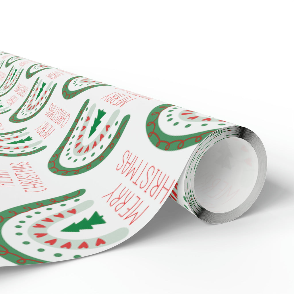 Merry Christmas Boho Rainbow Christmas Print Holiday Gift Wrap Paper - Glossy Or Matte