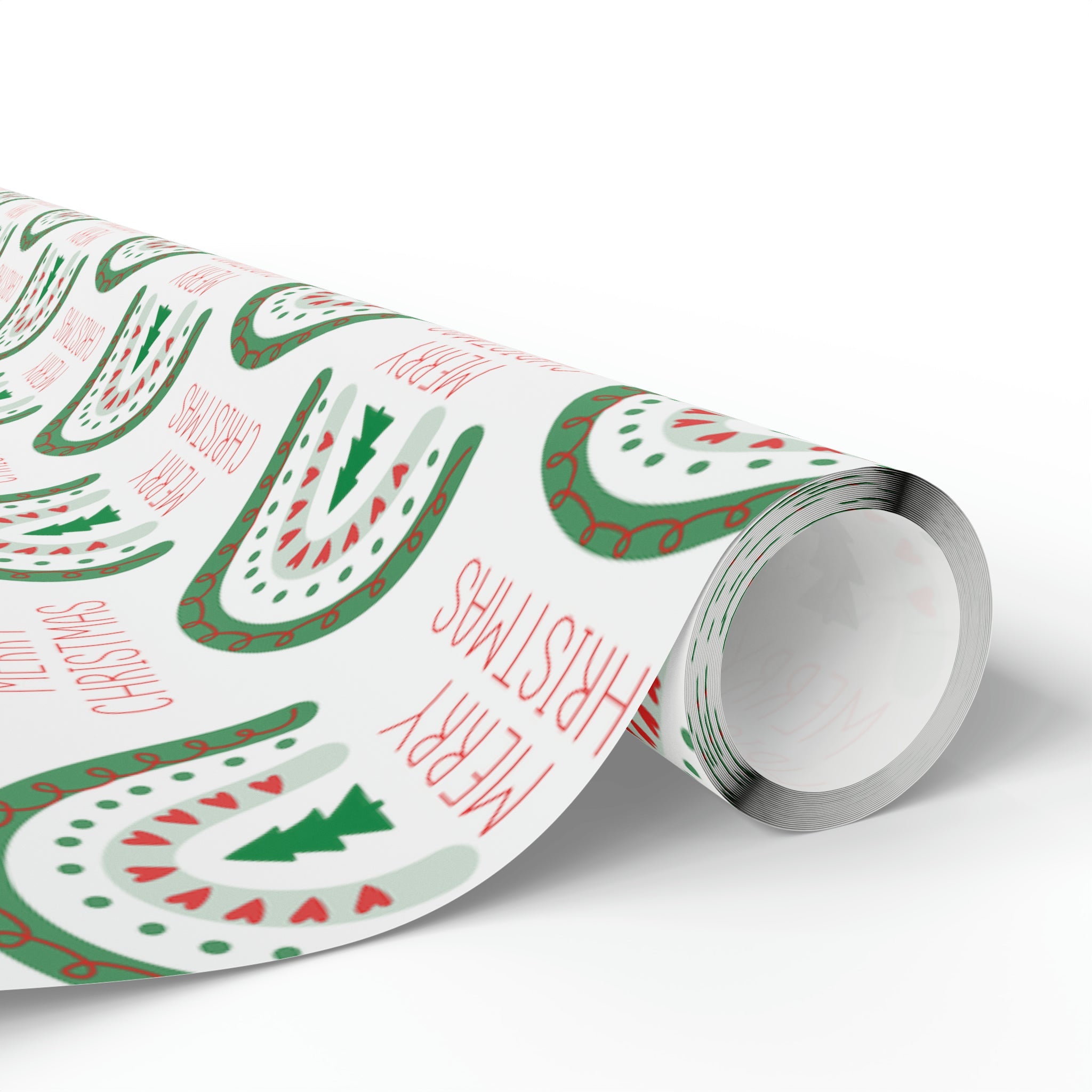 Merry Christmas Boho Rainbow Christmas Print Holiday Gift Wrap Paper - Glossy Or Matte
