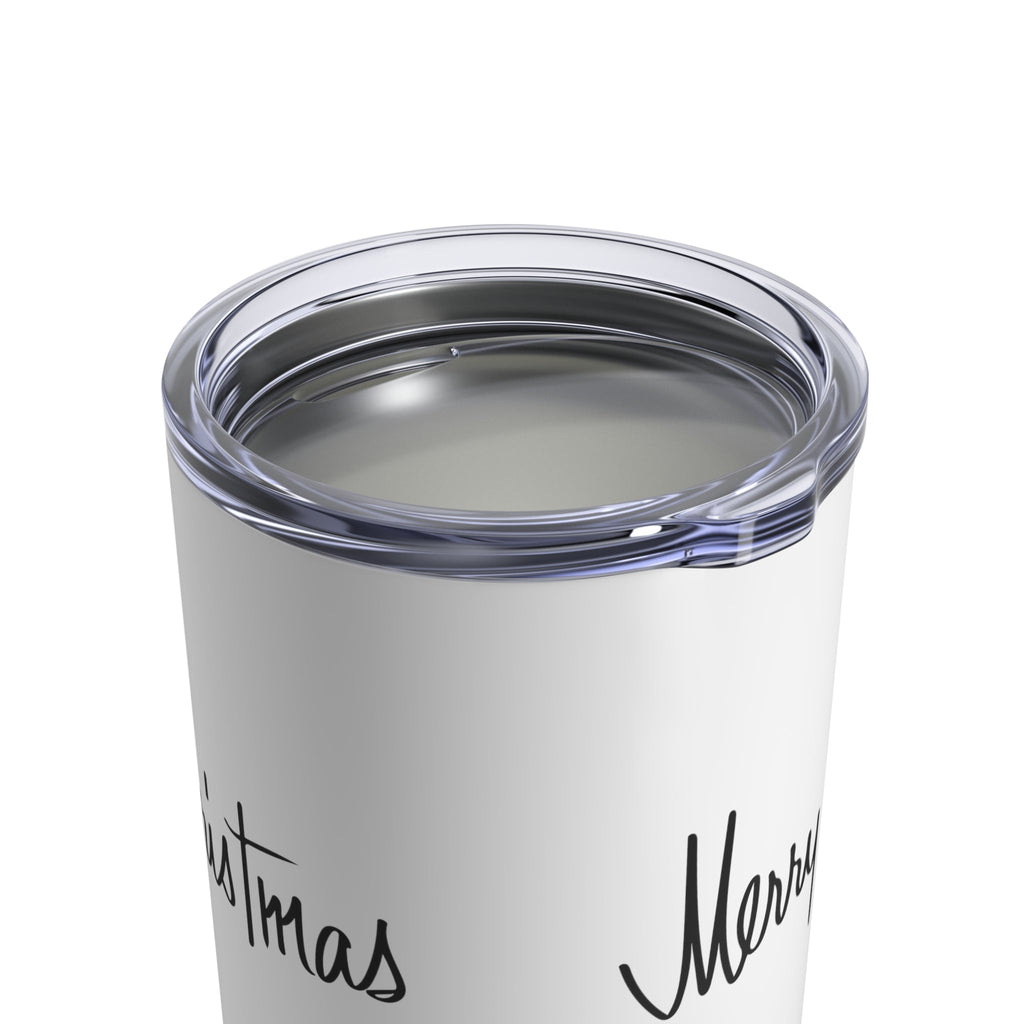 Merry Christmas Black And White Mid Century Retro Christmas Stainless Steel Tumbler 10oz