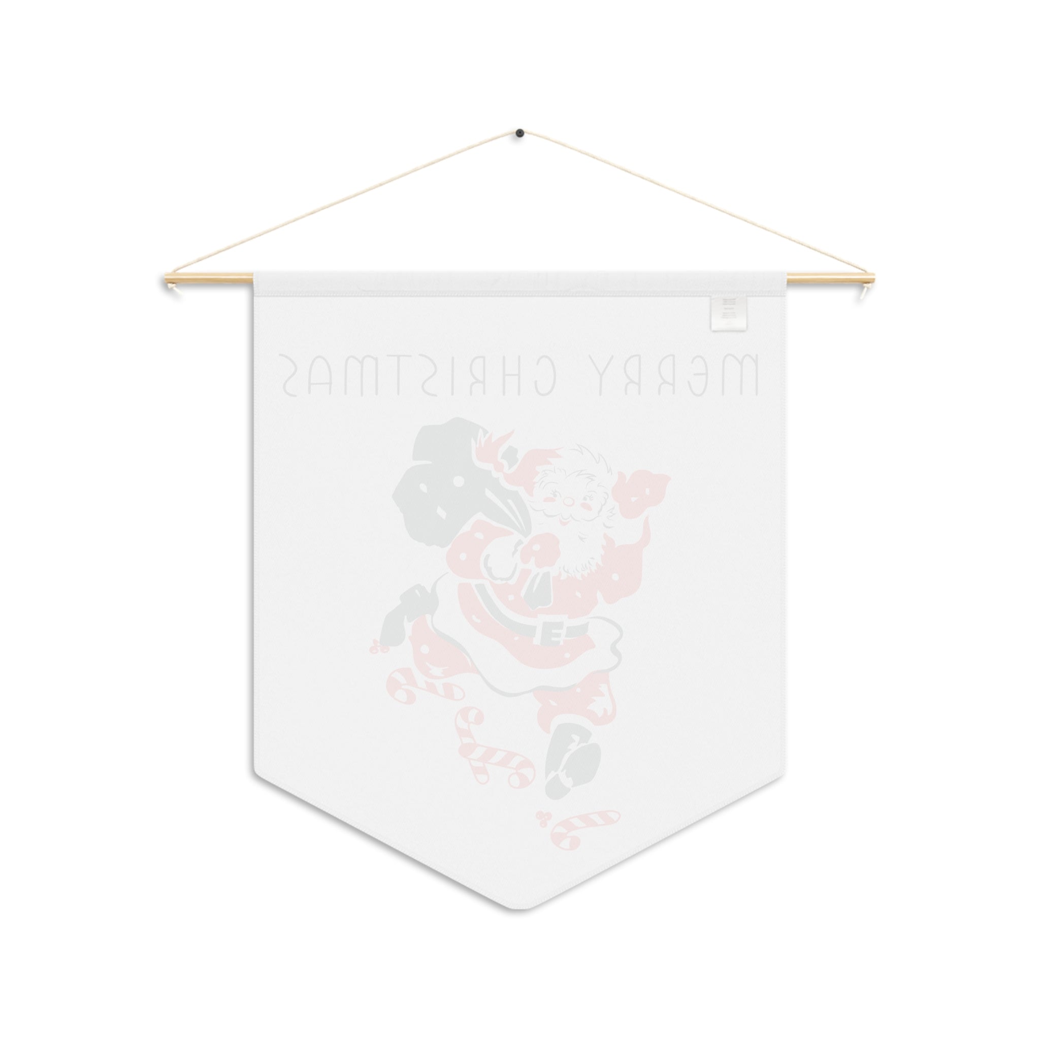Merry Christmas Santa Mid Century Retro Print Christmas Wall Hanging Banner Flag