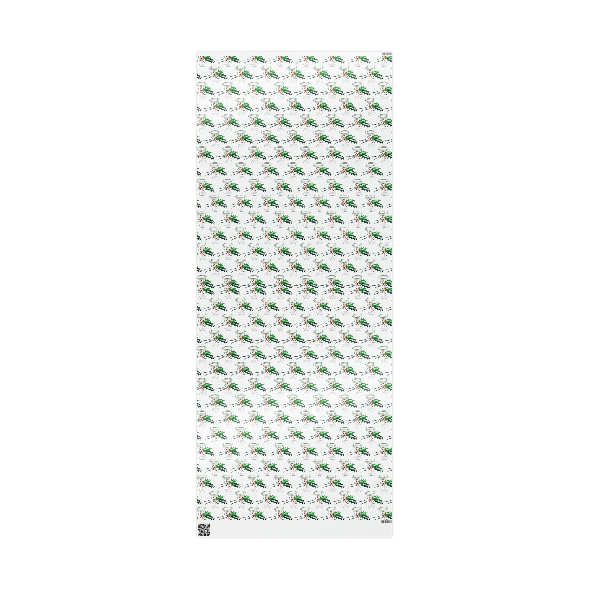Happy Holidays Champagne Cocktails Mid Century Retro Christmas Print Holiday Gift Wrap Paper - Glossy Or Matte