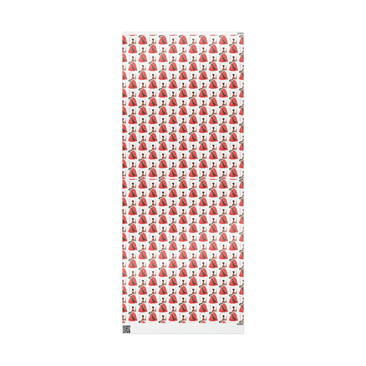 Happy Holidays Christmas Lady With Candle Retro Christmas Print Holiday Gift Wrap Paper - Glossy Or Matte