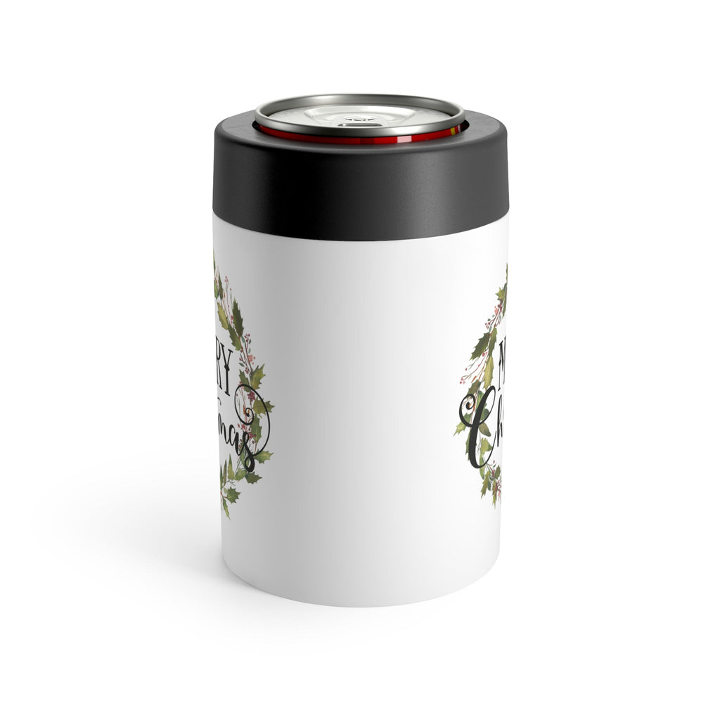 Merry Christmas Wreath Christmas Print Stainless Steel Can Holder