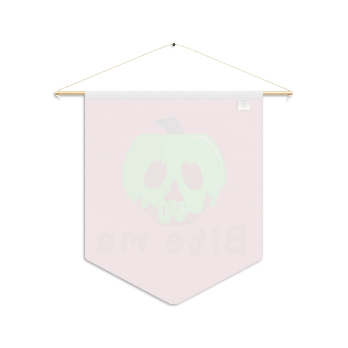 Bite Me Poison Apple Pink Halloween Decor Print Wall Hanging Banner Flag