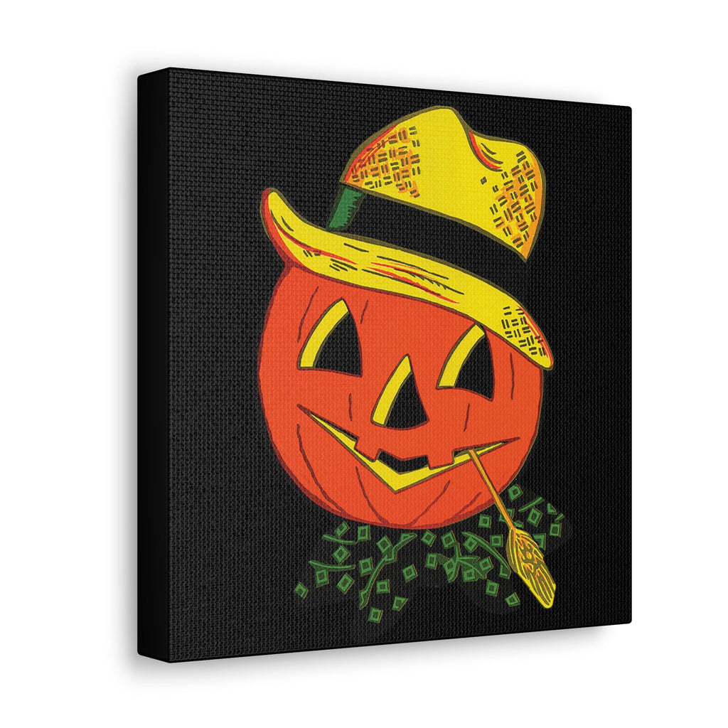 Halloween Scarecrow Retro Halloween Decor Print Canvas Gallery Wrap