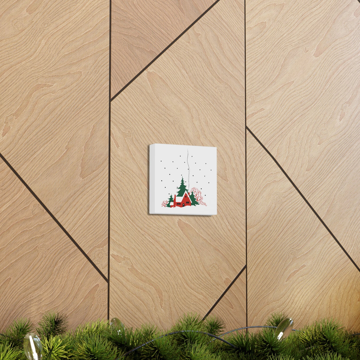 Winter Scene Mid Century Canvas Gallery Wrap