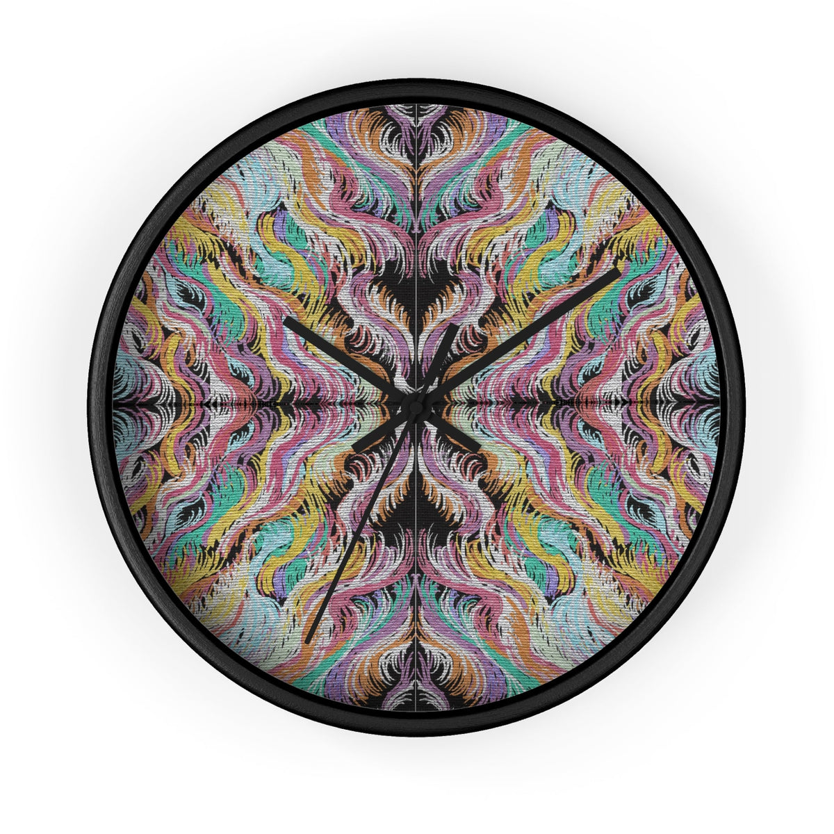 Goddess Vibes Caden Caraco Art Print Mosaic Wooden Black Silent Wall Clock