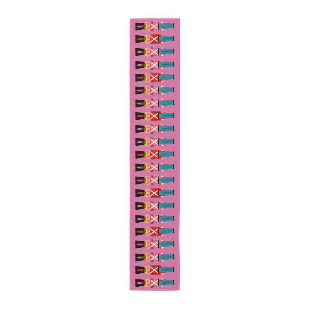 Christmas Toy Soldiers Pink Mid Century Retro Christmas Print Home Decor Cotton Poly Table Runner