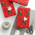 Merry Christmas Lady In Snow Red Mid Century Retro Christmas Print Holiday Gift Wrap Paper - Glossy Or Matte
